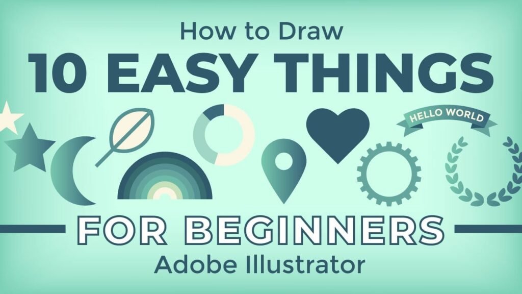 « 10 choses faciles à dessiner dans Illustrator » – couverture de cours — Anne Bracker