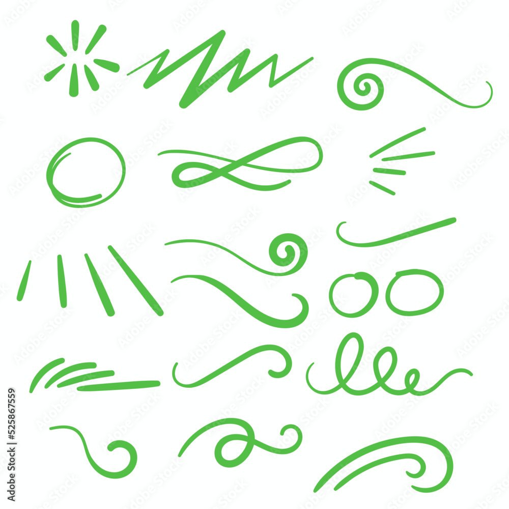 Arabesques vertes – ornements de logo en swash — Anne Bracker