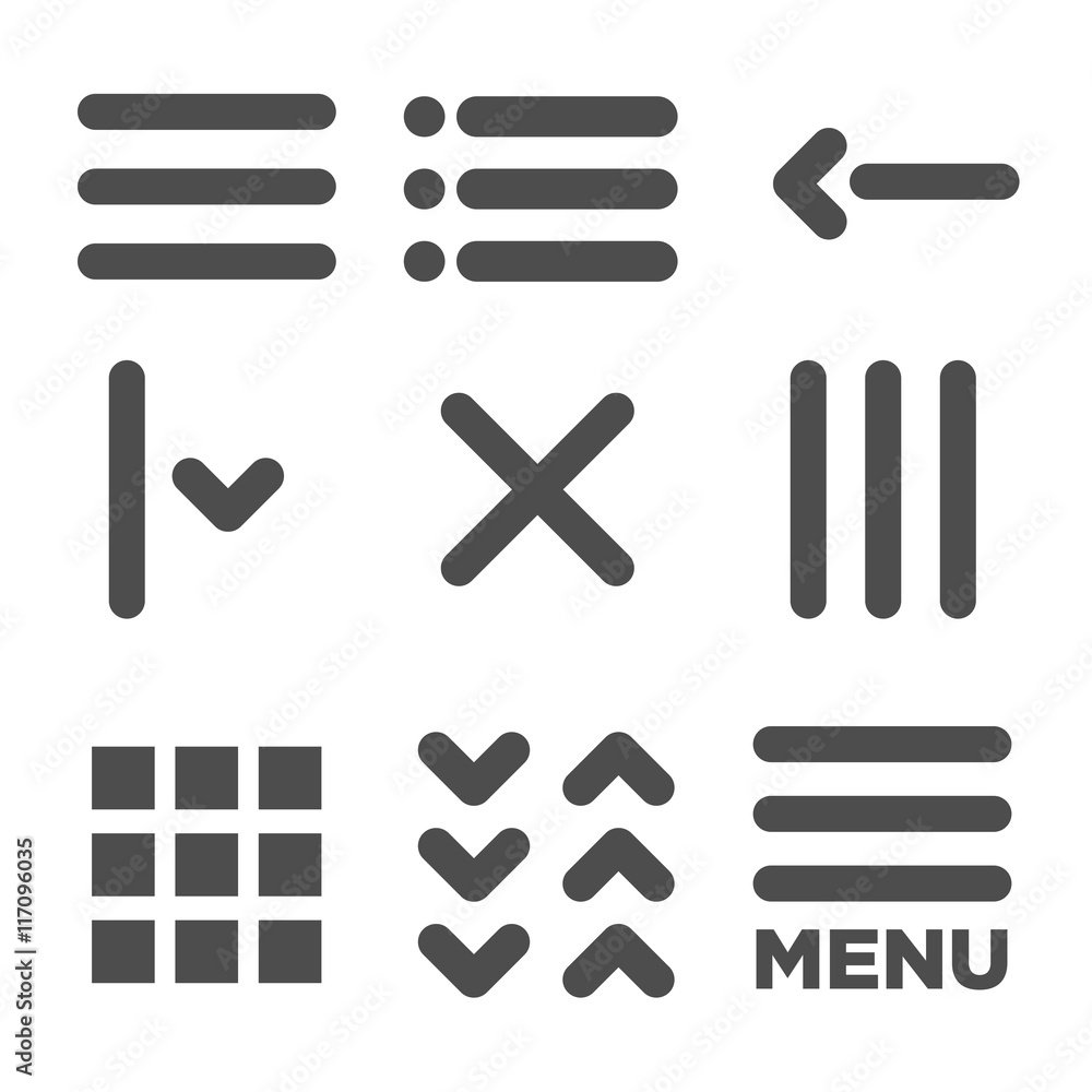 Icône de menu plate pour navigation de site — Anne Bracker