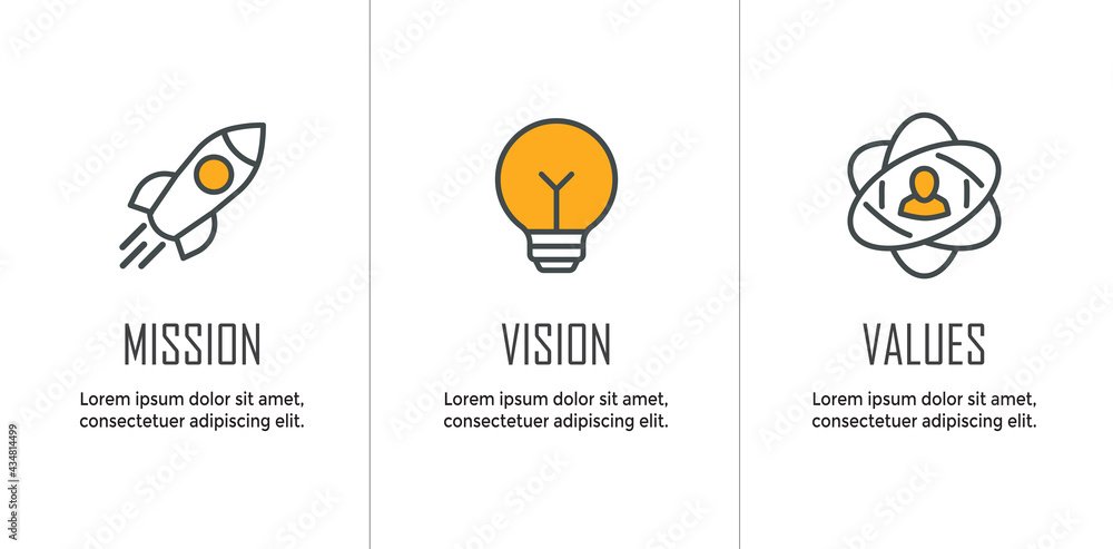 Mission, vision et valeurs – set d'icônes — Anne Bracker
