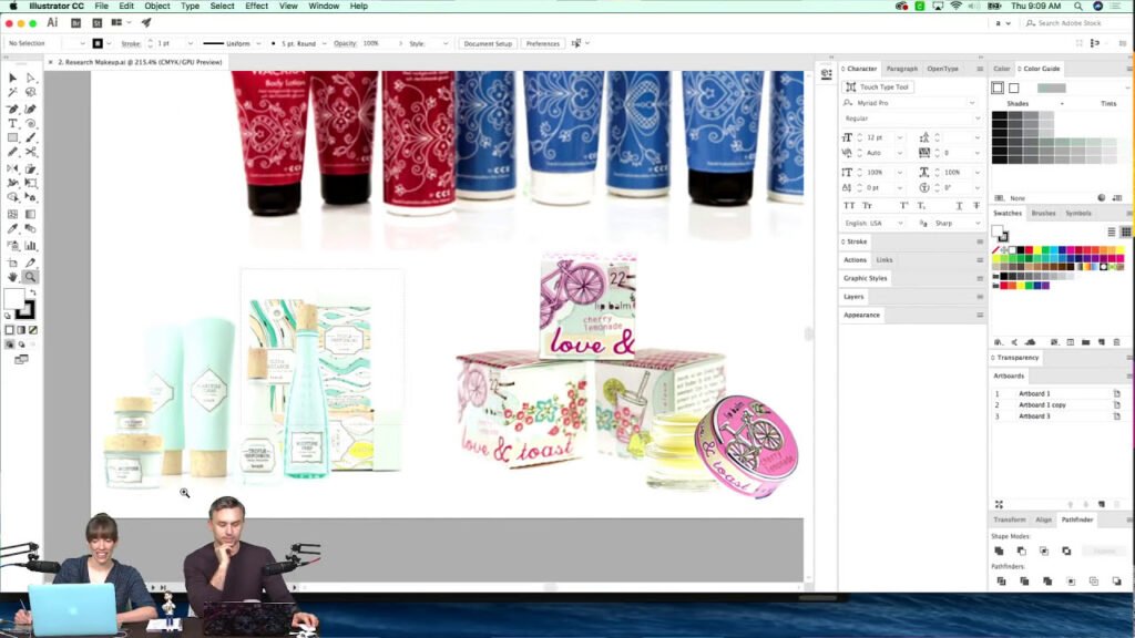Moodboard d'emballages cosmétiques (Adobe Live, jour 3) — Anne Bracker