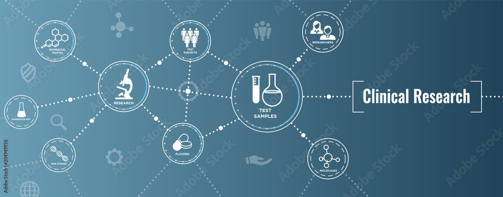 Santé – icônes de personnes et découverte scientifique (bannière) — Anne Bracker