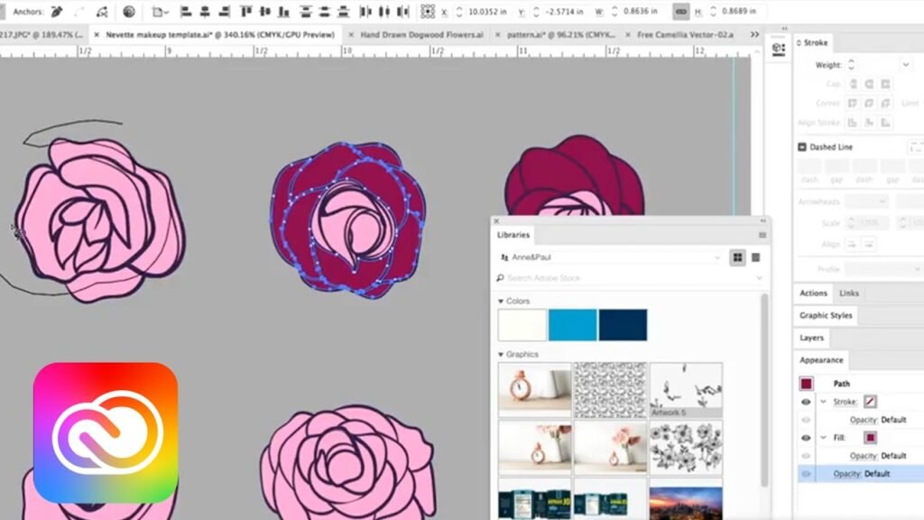 Vectorisation de roses dans Illustrator (Adobe Live, jour 3) — Anne Bracker