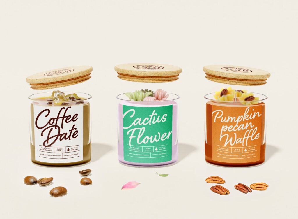 Clay House Candles – packaging des bougies gourmandes — Abi Connick