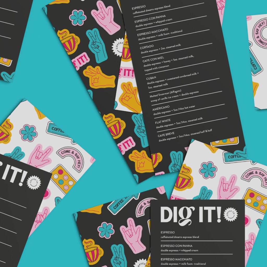 Dig it! Coffee Co – menus — Abi Connick