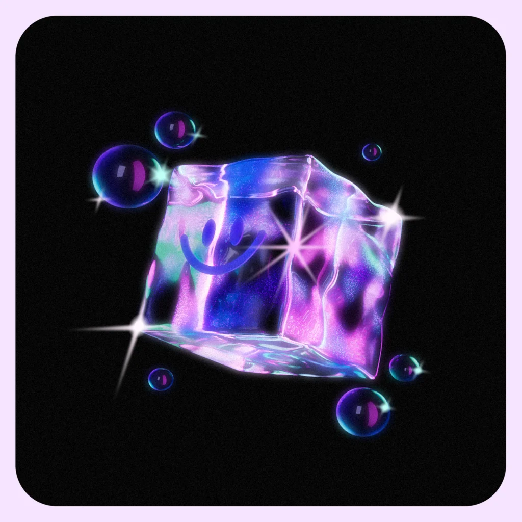Cube de cristal et bulles — Aldo Crusher
