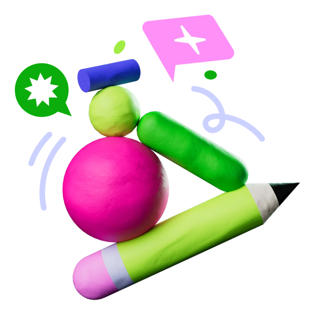 « Idea / pencil test » : crayon, bulle et formes en 3D — Aldo Crusher