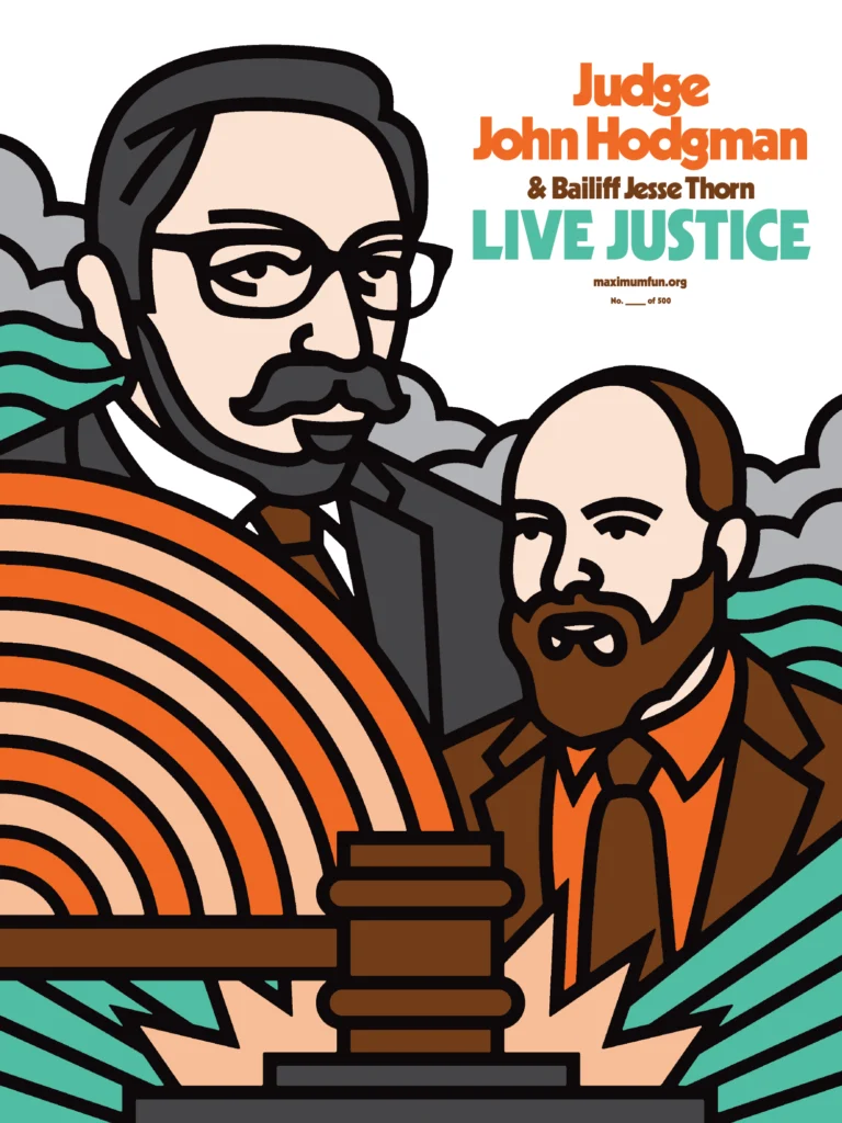 Affiche de tournée « Judge John Hodgman » — Aaron Draplin