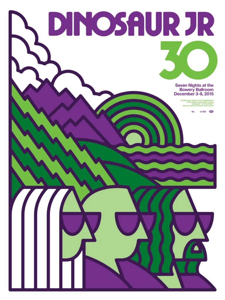 Affiche Dinosaur Jr. – 30 ans, Bowery Ballroom — Aaron Draplin