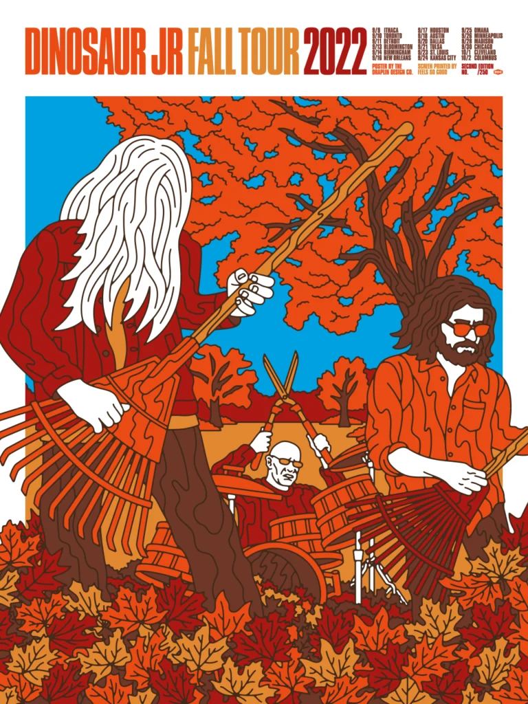 Affiche Dinosaur Jr. « Fall Tour 2022 » — Aaron Draplin