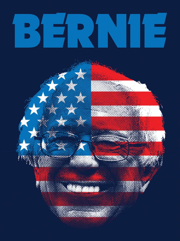 Affiche « Stars & Stripes Bernie » — Aaron Draplin