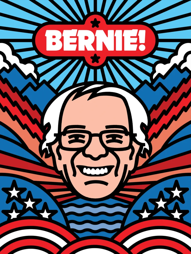 Affiche « Thick Lines Bernie » — Aaron Draplin