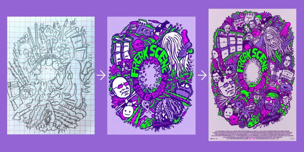 Processus de l’affiche « Freak Scene » — Aaron Draplin