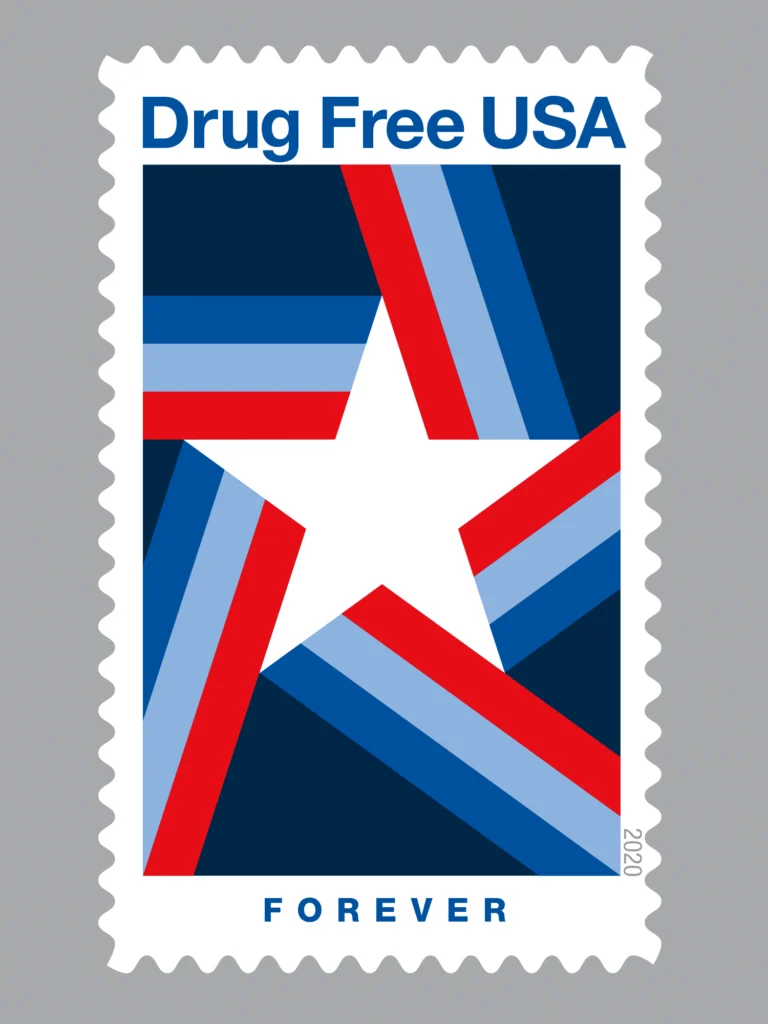 Timbre « Drug Free USA » (USPS) — Aaron Draplin