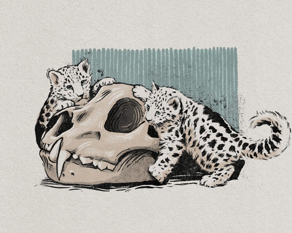 Irbis — illustrations pour les animaux menacés — Ann Fedoseeva