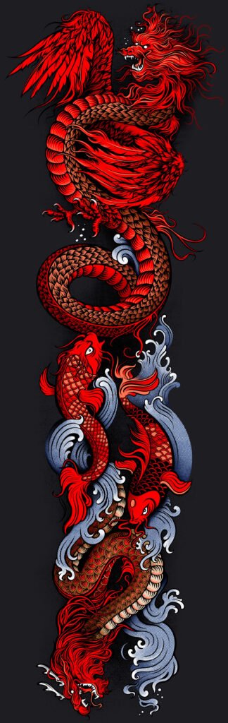 Legend of the water dragon — print pour skis TWOOWT — Ann Fedoseeva