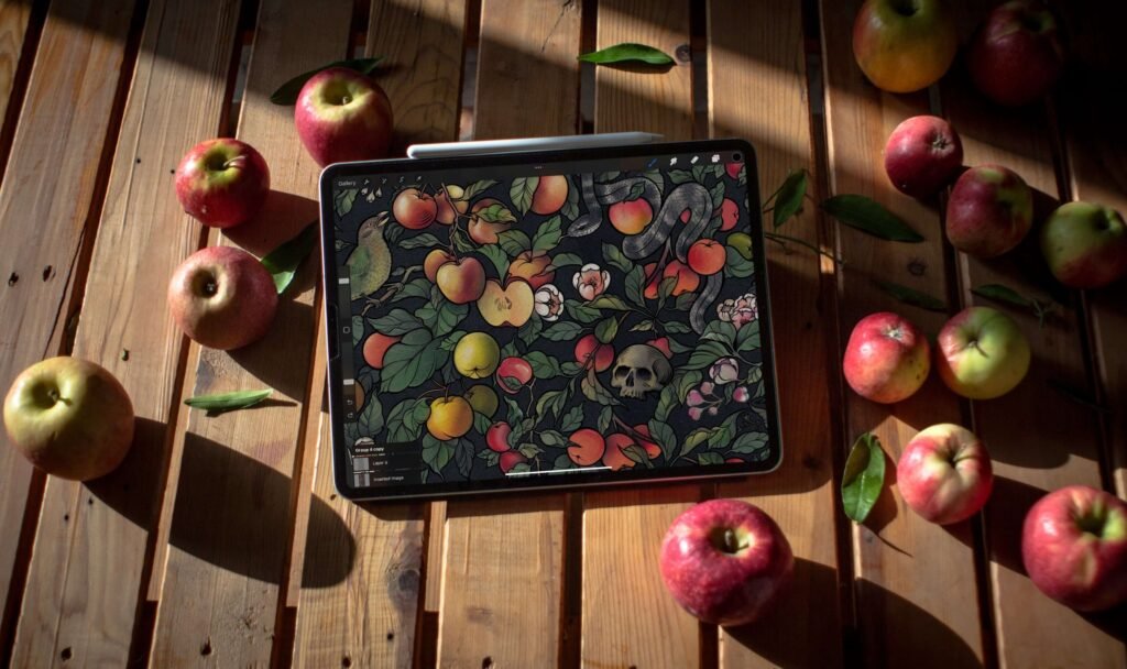 Rebel Apple — le motif en cours sur Procreate — Ann Fedoseeva