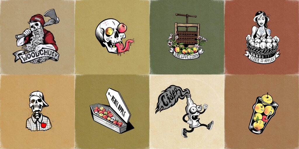 Rebel Apple — planche d’autocollants — Ann Fedoseeva