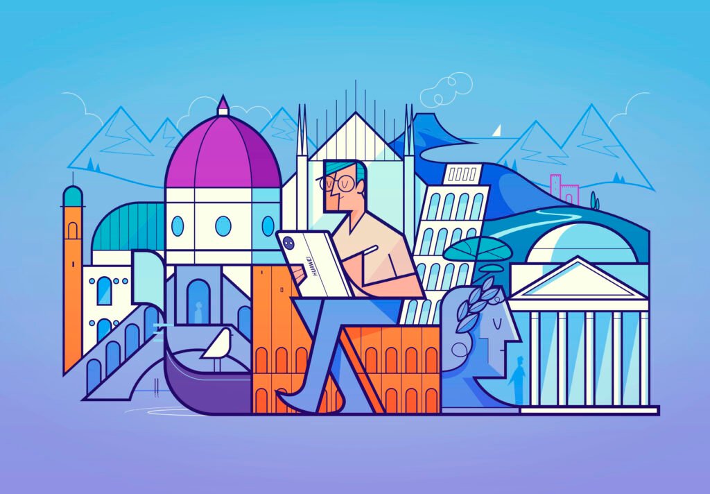 Œuvre pour Huawei au MWC 2025 — Ale Giorgini