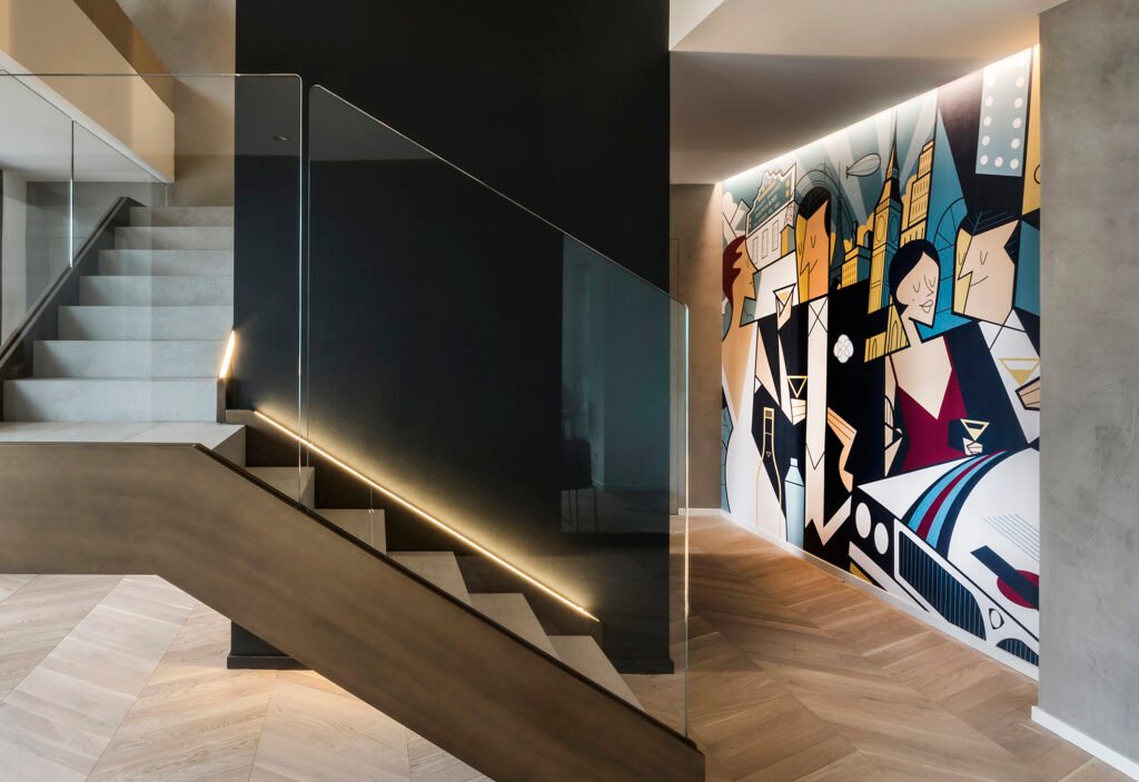 Terrazza Martini – illustrated wall (installation view) — Ale Giorgini