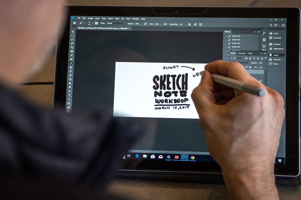 Atelier sketchnote du 15 mars 2019 – en direct sur tablette — Anthony Banks