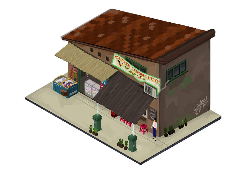 Warung de Jakarta – décor isométrique — Aysa Putri