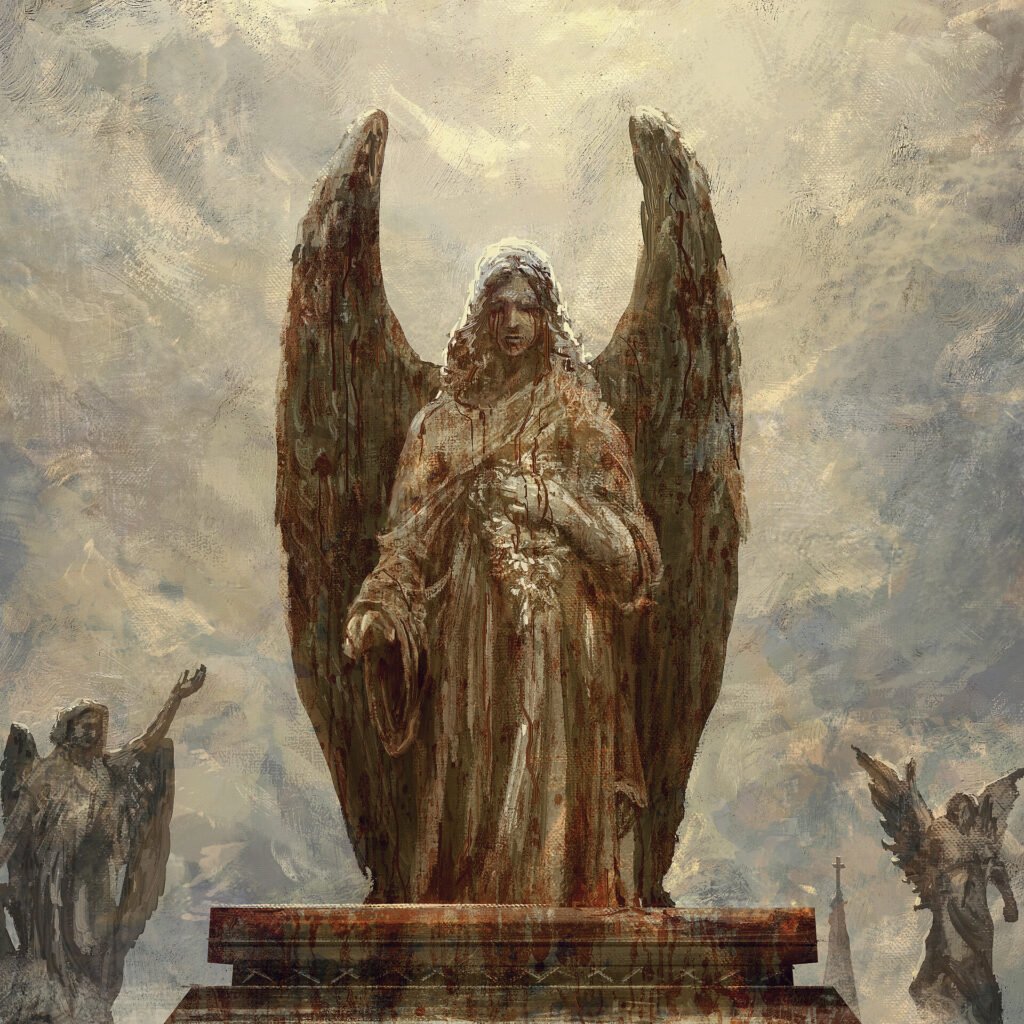 Ange de pierre ensanglanté — série « Eastern Beast – Western Wolf » — Armaada Art