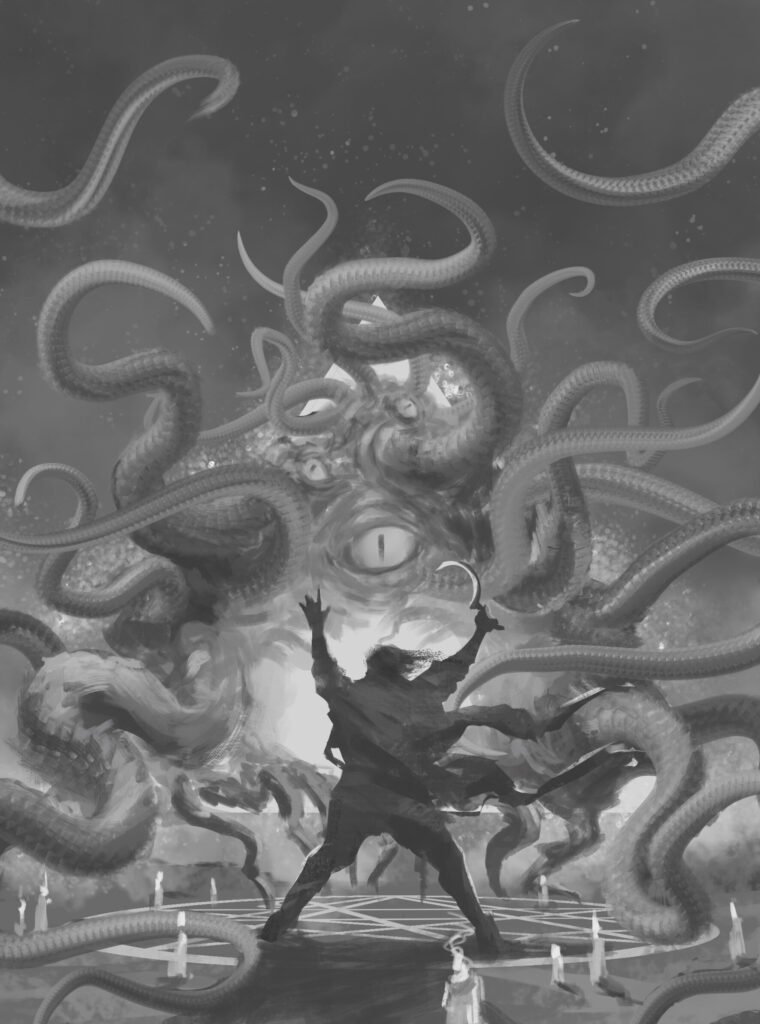 Croquis en valeurs de « The Key to the Abyss » — Armaada Art