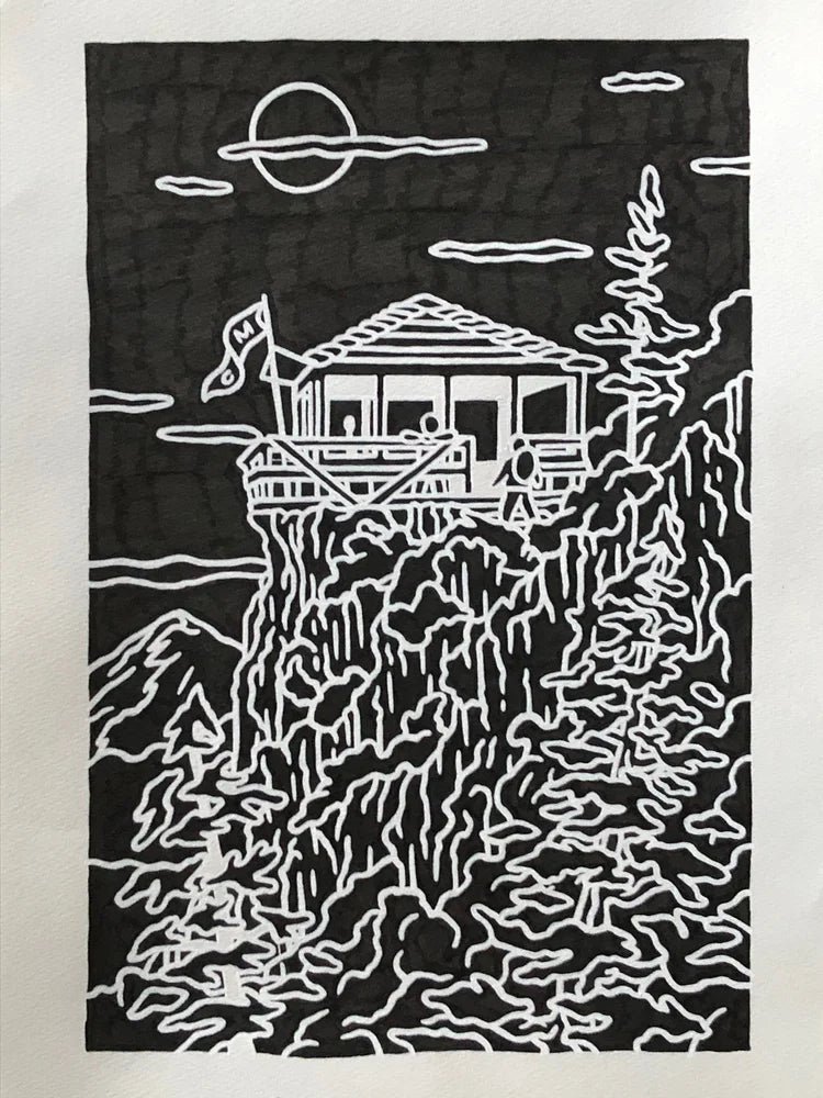 Mountainside – dessin original à l'encre — Austin Rossborough