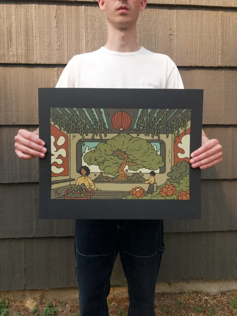 Print Edition 001 « Community Garden » en main — Austin Rossborough
