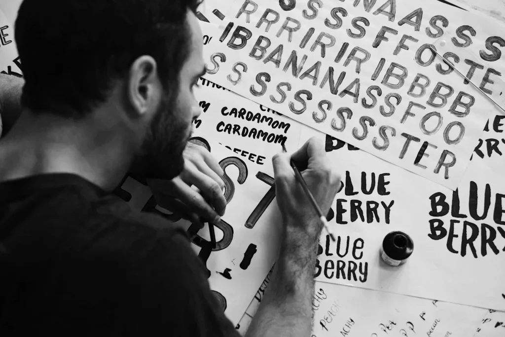 Lettrage à la main au pinceau et à l'encre — Adam Vicarel