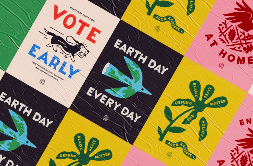 Affiches militantes en risographie — Always With Honor