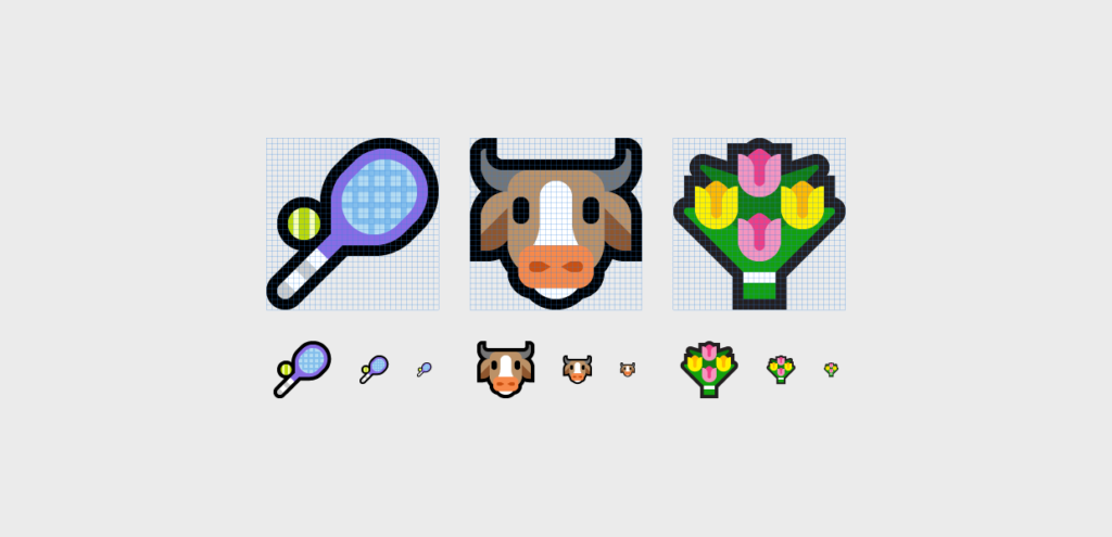 Emoji Microsoft – construction sur grille de pixels — Always With Honor