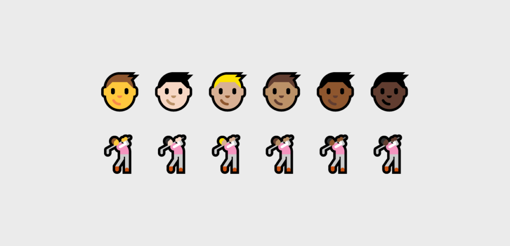 Emoji Microsoft – modificateurs de teinte de peau — Always With Honor