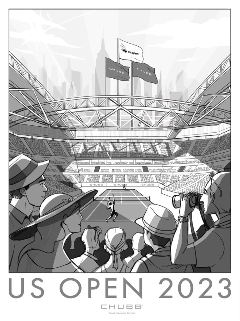US Open 2023 – affiche officielle Chubb — BluBlu Studios
