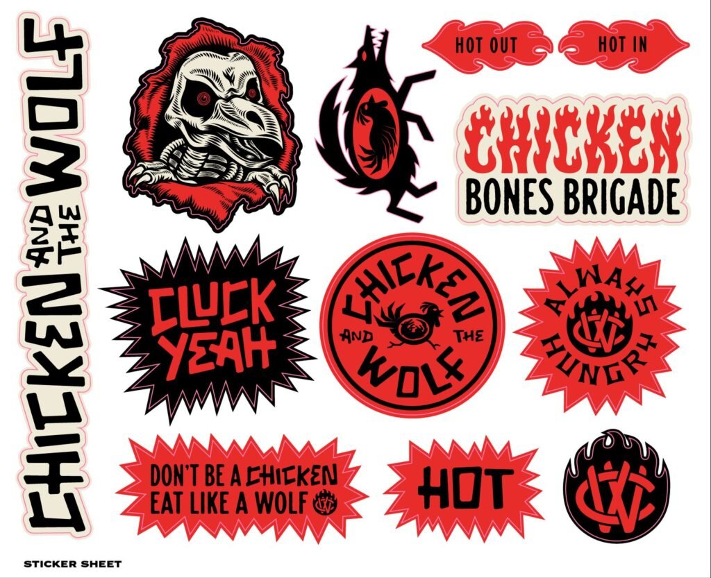 Chicken and the Wolf : planche de stickers — Brethren Design Co