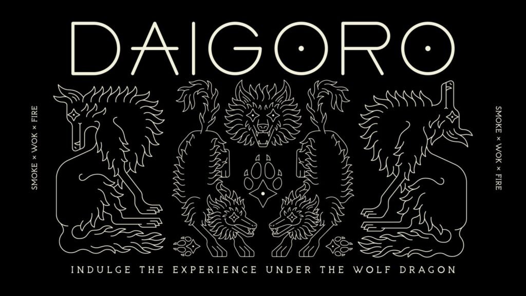 Daigoro : identité « smoke × wok × fire » — Brethren Design Co