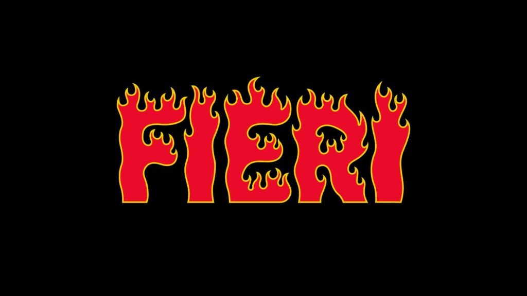 Guy Fieri : lettrage « FIERI » en flammes — Brethren Design Co