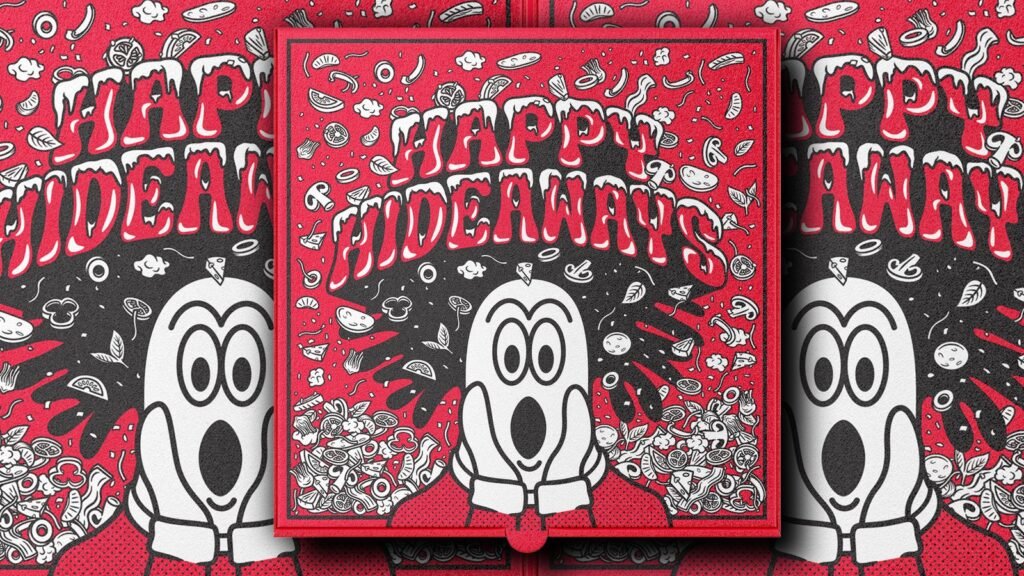 Hideaway Pizza : boîte des fêtes « Happy Hideaways » — Brethren Design Co