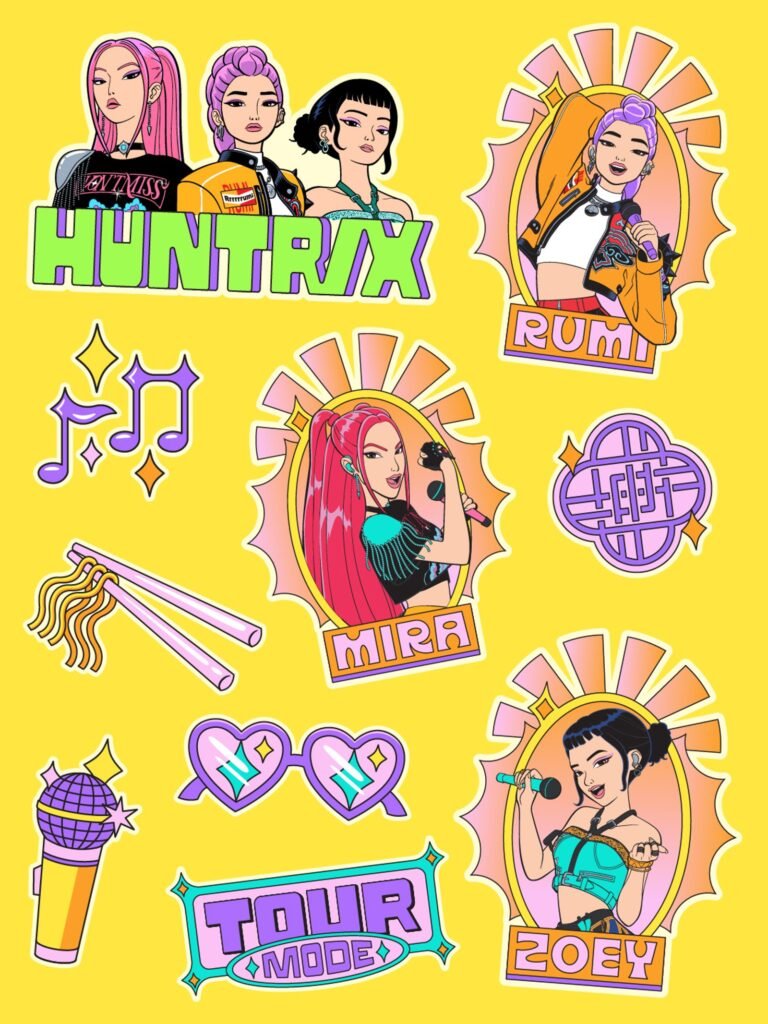 KPop Demon Hunters : planche de stickers Huntr/x — Brethren Design Co