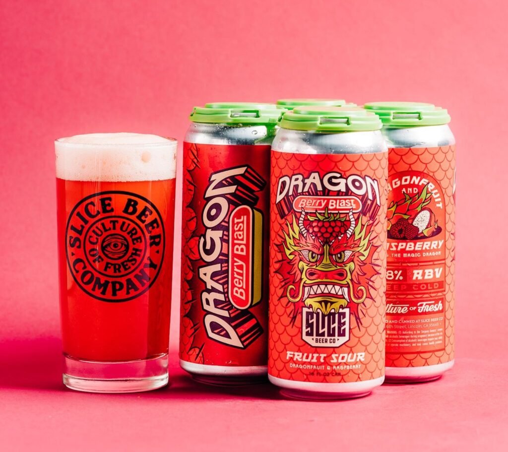 Slice Beer Co : canettes « Dragon Berry Blast » — Brethren Design Co