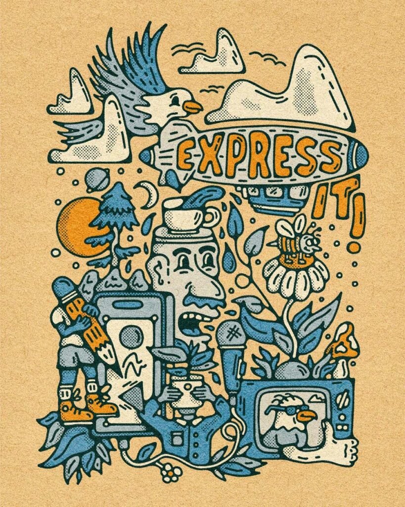 Adobe Express — illustration de la série — Boring Friends