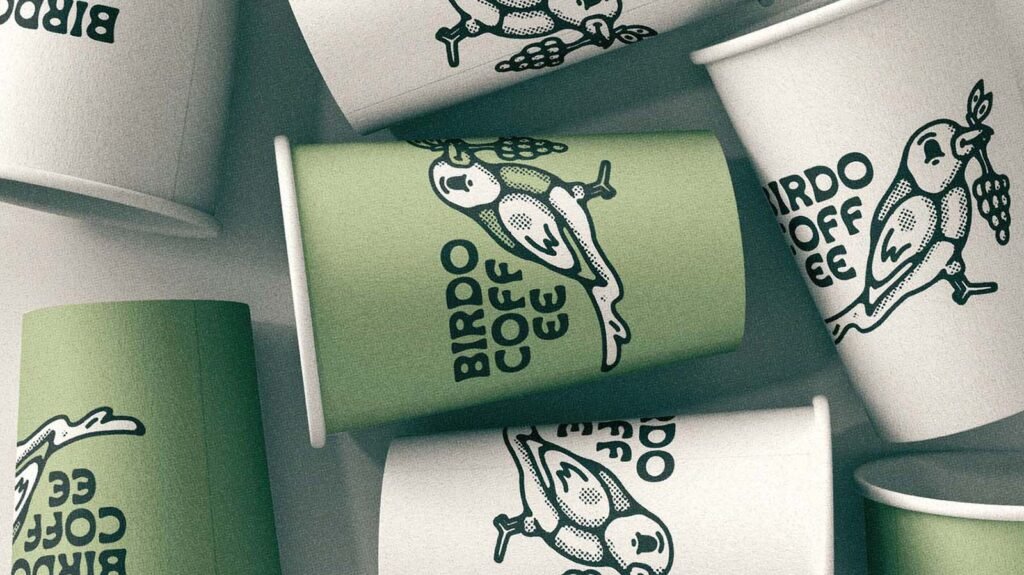 Birdo Coffee — gamme de gobelets — Boring Friends