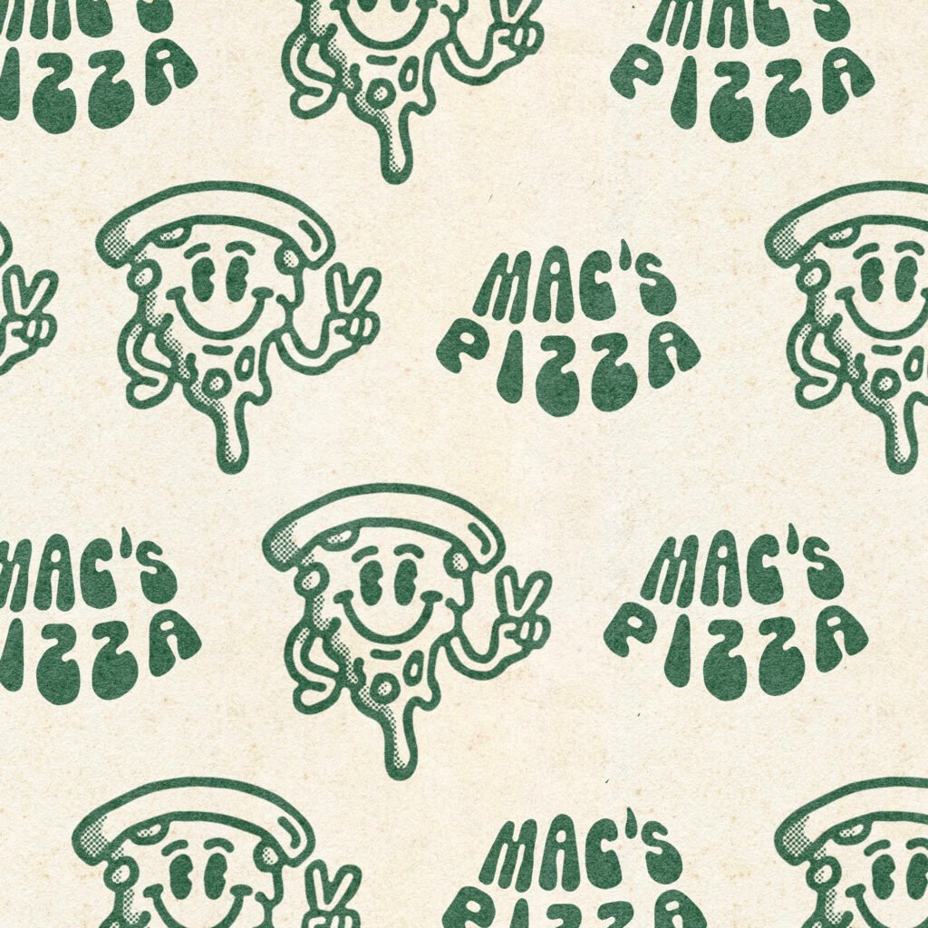 Mac’s Pizza — motif répétable — Boring Friends