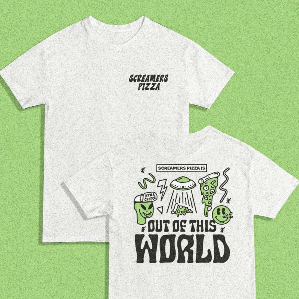 Screamer’s Pizza — t-shirt — Boring Friends