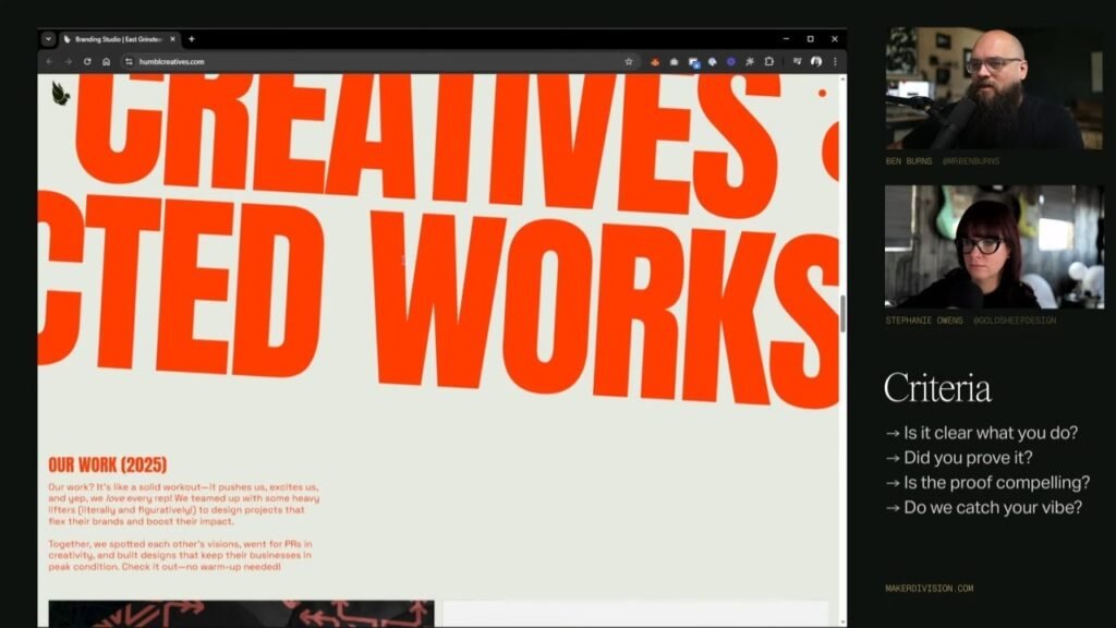 Revue de portfolios en direct — Ben Burns
