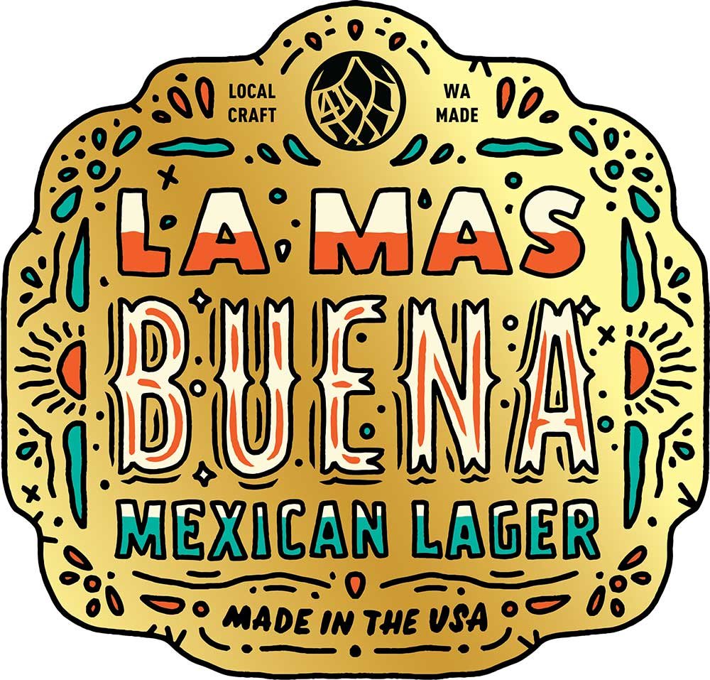 Badge La Más Buena — Blindtiger Design