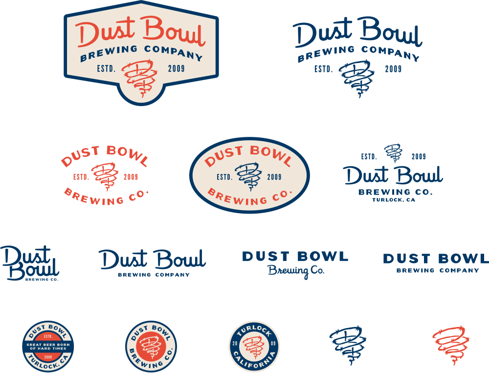Système de logos Dust Bowl Brewing — Blindtiger Design