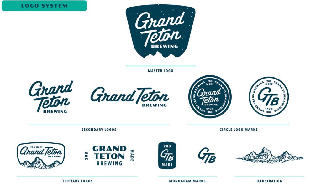Système de logos Grand Teton Brewing — Blindtiger Design