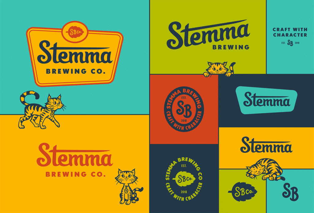 Système de logos Stemma Brewing — Blindtiger Design